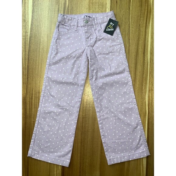 Art Class Kids Girls Lavender Heart Print Straight Leg Jeans Cotton Blend - Picture 6 of 12